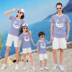 Cha mẹ và con mặc 2018 mới triều mùa hè ăn mặc mẹ và con mùa hè ngắn tay gia đình mùa hè ăn mặc một gia đình ba phụ nữ quần áo Trang phục dành cho cha mẹ và con