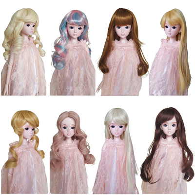 taobao agent 3 -point doll wig Multi -color medium -color high -temperature silk BJD/SD/3 Frequent heart Yi Ye Luoli 60cm night loli