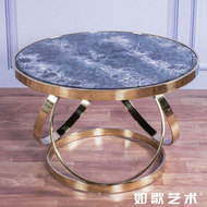 Rs Bắc Âu hiện đại bàn cà phê tối giản vòng kim loại cạnh kính một vài sáng tạo mới bàn cà phê thiết kế nội thất
