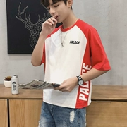 Ulzzang ngắn tay của nam giới lỏng lẻo vài năm điểm tay áo nửa-shirt Hàn Quốc phiên bản của xu hướng sinh viên Harajuku t-shirt bf gió áo sơ mi