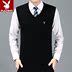 Mùa thu và mùa đông cashmere vest nam trung niên của nam giới len áo len vest V-Cổ vest trong người già dày áo len Dệt kim Vest