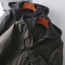 Ветровка мужская 可脱卸夹棉内里！外贸男装工厂剪标尾货秋冬连帽休闲棉衣风衣外套