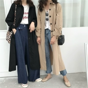 Mùa thu 2018 phiên bản Hàn Quốc mới của chic lỏng mỏng màu dài phần dài tay áo gió áo sơ mi nữ quần áo