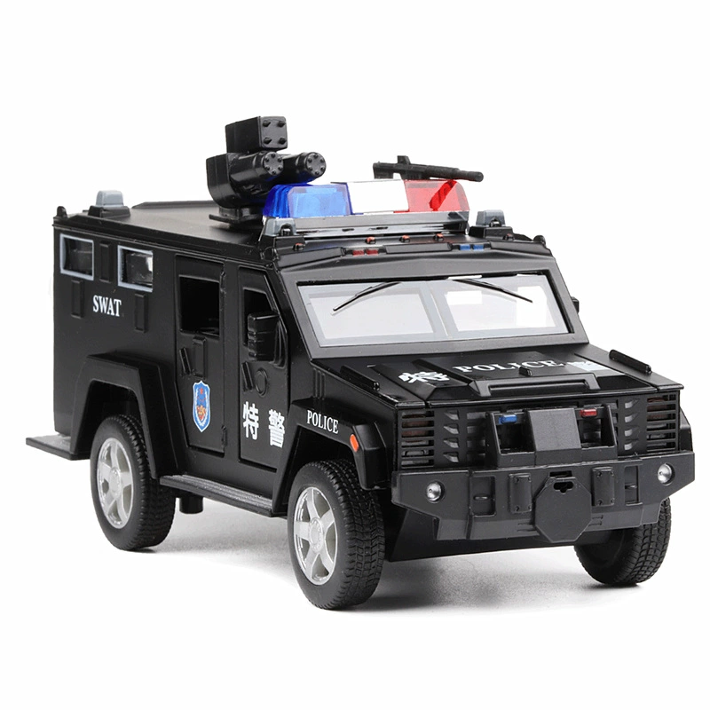 Baosilun 1:32 cảnh sát chống bạo động đặc biệt cảnh sát xe bọc thép âm thanh và ánh sáng thực sự trở lại hợp kim mô hình xe đồ chơi - Chế độ tĩnh