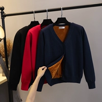 Флисовый кардиган, куртка, удерживающий тепло свитер, трикотажный жакет, сделано на заказ, большой размер, V-образный вырез