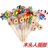 Деревянная игрушка, марионетка, качалка, барабан-качалка с животными, мультяшная кукла