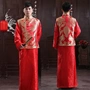 Trang phục trình diễn trang phục quốc gia Wo trang phục chú rể váy cưới Trung Quốc áo choàng nam Ma Rong bánh mì nướng áo choàng đỏ quần vải nam