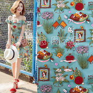 Khung ảnh cổ điển đàn hồi bông satin váy vải tự làm thủ công vi đàn hồi cheongsam quần áo in vải