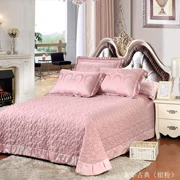 Bộ chăn ga gối cotton châu Âu đơn mảnh ba mảnh satin jacquard bộ bốn mảnh cộng với khăn trải giường bằng vải cotton dày - Trải giường