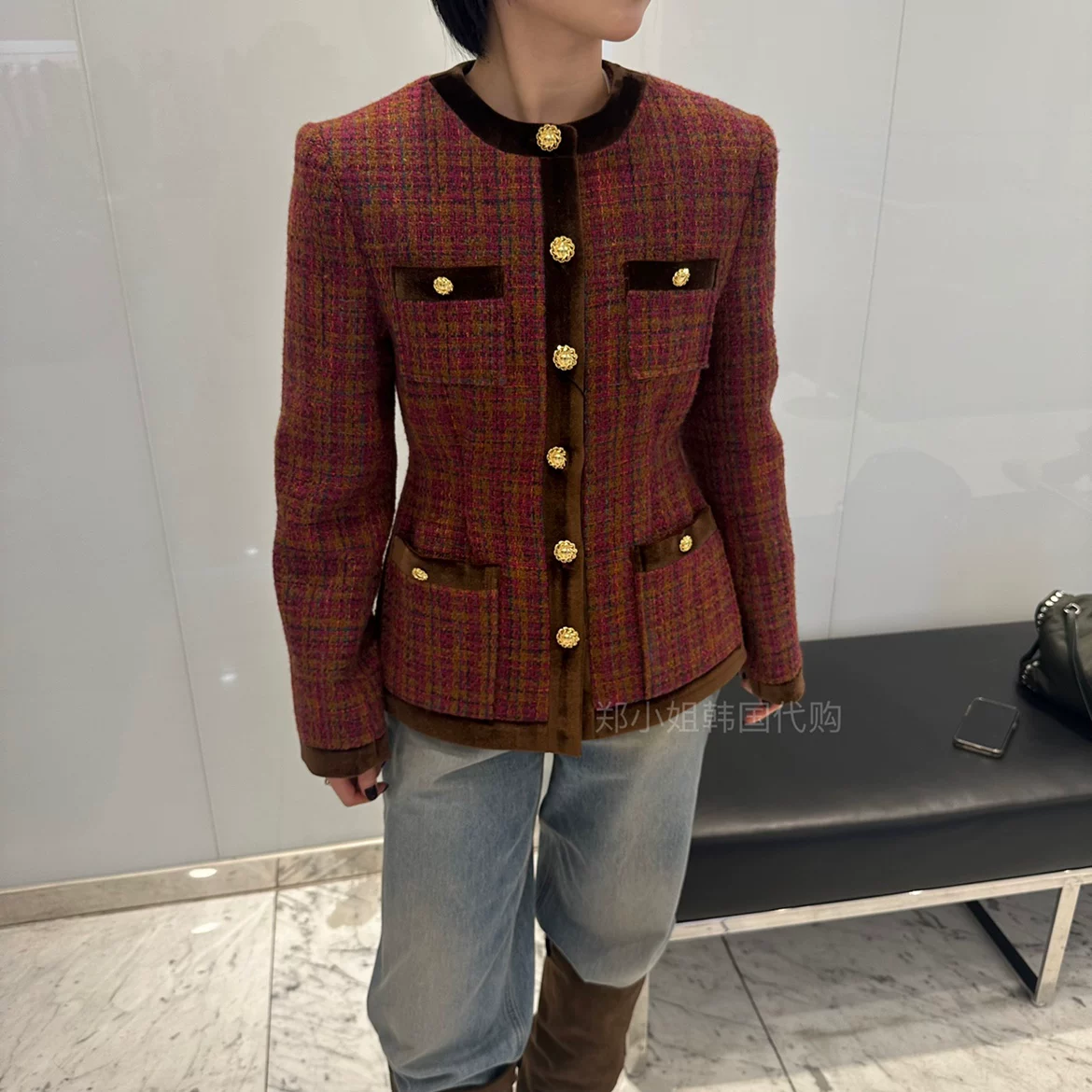 Южнокорейские зимние товары, бархатная куртка, 2023, стиль Chanel