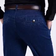 Mùa hè mỏng nam trung niên quần jean nam trung niên quần cao eo cha lỏng lẻo quần dài - Quần jean