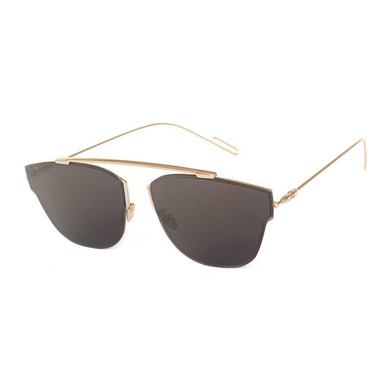 Gold Frame, Earth And Gold ReflectionEurope and America schoolboy tide Sun glasses female round face Internet celebrity Sunglasses Street shot plane eye ultraviolet-proof 2021 new pattern