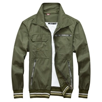 Летний топ армейского зеленого цвета с четырьмя карманами из чистого хлопка (на молнии)