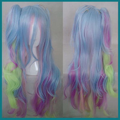 taobao agent Cos fake game life no game no life white four -color gradient dull cosplay wig