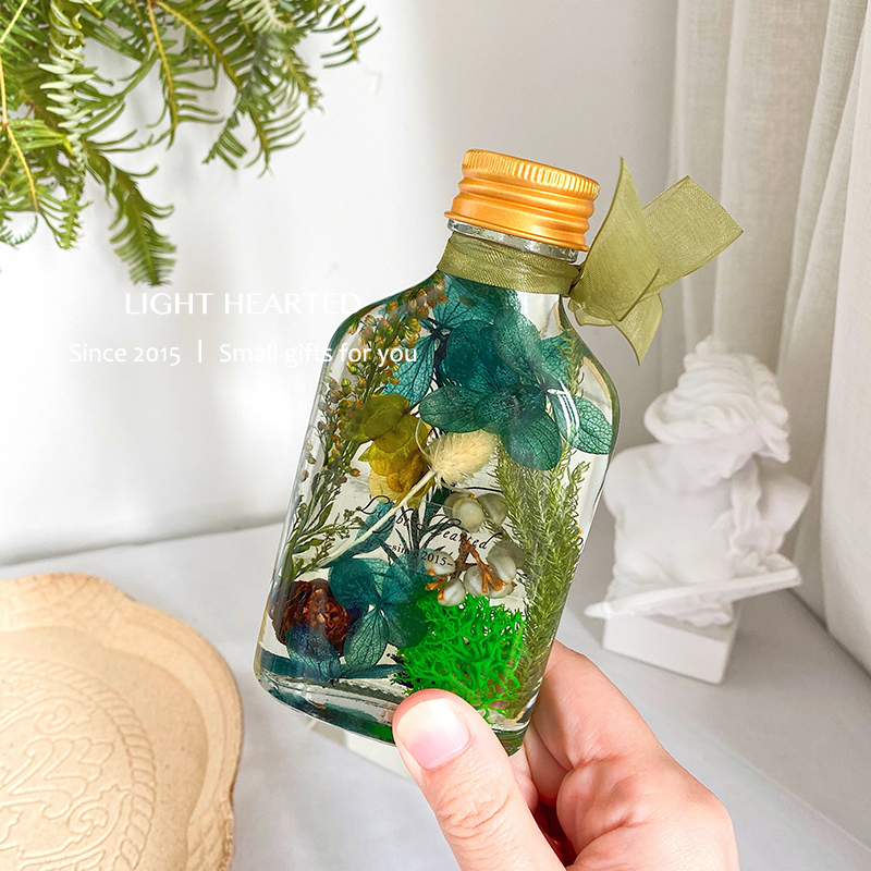 "Yan Xi" Autumn Water Spirit 100MlImmortal flower  Dried flower Botany specimen float bottle 520 lover mother festival gift confidante Birthday gift