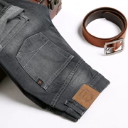 [Jack thương hiệu đặc biệt] quần jean nam cỡ lớn thẳng Slim nam retro khói xám quần giản dị