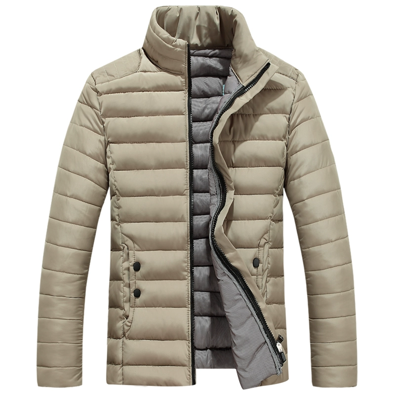 Mùa thu / mùa đông chống mùa của nam giới phong cách mới áo khoác đệm ngắn nam thanh niên áo khoác đệm cổ đứng dày Phiên bản Hàn Quốc của áo khoác mỏng - Áo vest cotton