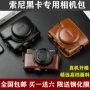 RX100 Sony túi camera DCS-RX100II VI III IV M2 M3 M4 M5 M6 thẻ da đen - Phụ kiện máy ảnh kỹ thuật số túi billingham