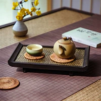 Clubhouse phòng trà Zen trà khô khay trà nhà phòng khách Nhật Bản khay trà văn phòng gỗ rắn khay trà đồ dùng nhà bếp bằng gỗ