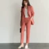 Hàn quốc phiên bản của 2018 mùa thu phần dài là mỏng tính khí nhỏ phù hợp với phù hợp với nữ phù hợp với áo khoác giản dị chín quần hai bộ Business Suit