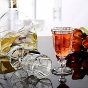 Vintage Trung Quốc nút rượu thủy tinh ly rượu sâm banh thủy tinh châu Âu chạm nổi cốc rượu vang sáng tạo rượu vang đỏ rượu thủy tinh cốc