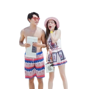Cặp đôi đồ bơi mùa xuân hè đồ bơi đi biển 2019 áo tắm mới bằng thép tấm tập hợp ngực nhỏ một mảnh kiểu váy phẳng góc - Vài đồ bơi