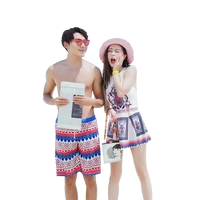 Cặp đôi đồ bơi mùa xuân hè đồ bơi đi biển 2019 áo tắm mới bằng thép tấm tập hợp ngực nhỏ một mảnh kiểu váy phẳng góc - Vài đồ bơi 	đồ đôi đi biển cặp	