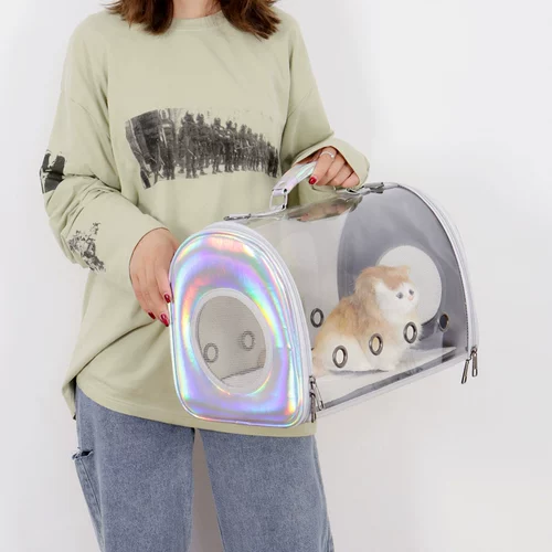 Модный дышащий прозрачный космический ранец для выхода на улицу, портативный милый ремешок для сумки, сумка на одно плечо