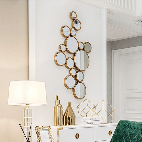 Круглое украшение для гостиной, креативное зеркало, в американском стиле
