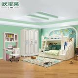Объединенная детская набор мебели средиземноморская высокая и низкая кровати, кровать для спальни для спальни с двуспальной кроватью