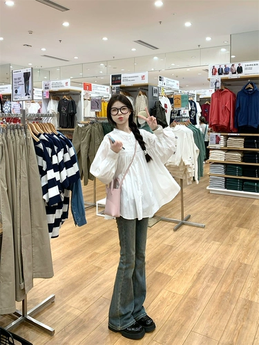 Сексуальная милая белая рубашка, 2023, осенняя, подходит для подростков, по фигуре