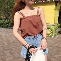 2018 mùa hè mới Hàn Quốc phiên bản của phụ nữ mới sinh viên tươi sling hai mặc áo vest màu rắn đáy áo triều áo kiểu nữ đẹp tuổi 40