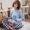 Đồ ngủ nữ cao cấp Quảng Châu mẫu mùa xuân và mùa thu cotton dài tay phiên bản Hàn Quốc của bộ đồ sinh viên tươi mới và đáng yêu của bộ dịch vụ nhà cotton - Bộ Pajama pijama nữ