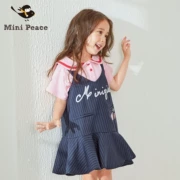 Minipeace hòa bình chim cô gái ăn mặc treo váy vui tươi trẻ em xếp li váy 2018 mùa hè phong cách mới