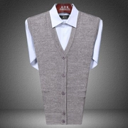 Mùa thu đông mới vest trung niên đan áo len cổ chữ V áo len cho cha áo len vest vest vest vest