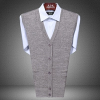 Mùa thu đông mới vest trung niên đan áo len cổ chữ V áo len cho cha áo len vest vest vest vest áo len nam trung niên