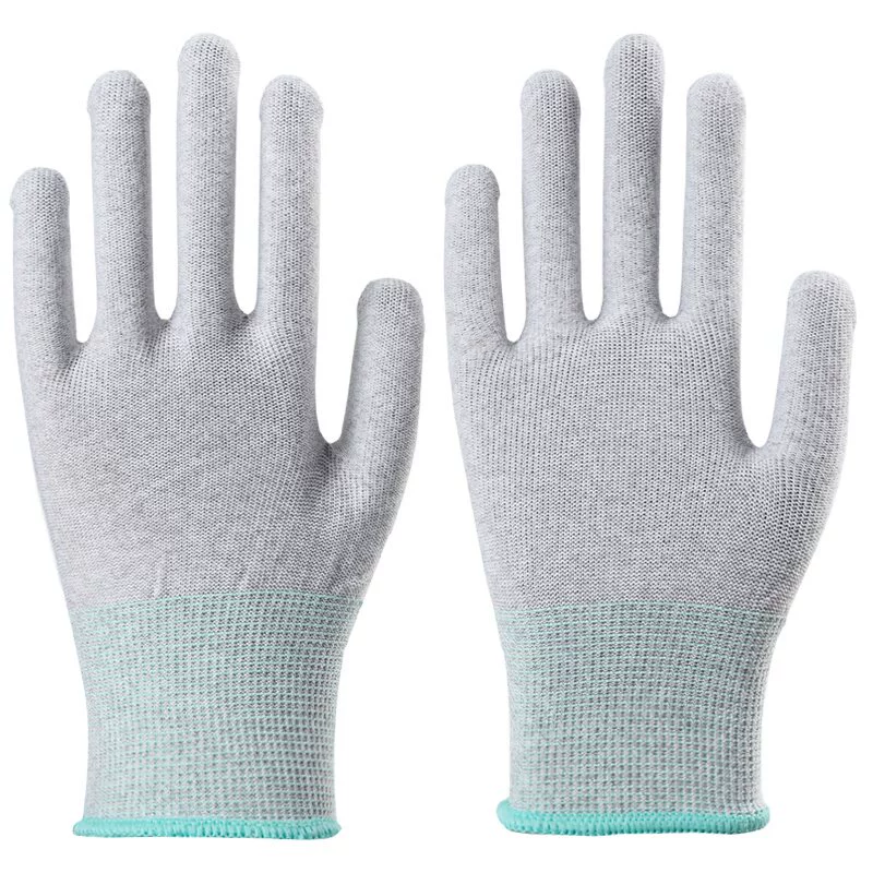 Găng tay chống tĩnh điện cho nam và nữ bằng sợi carbon thoáng khí mỏng nhà máy điện tử xưởng đặc biệt lắp đặt bảo vệ màn hình cảm ứng hoạt động không bụi găng tay sợi trắng 