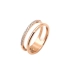Nhẫn đôi nữ đính kim cương bằng thép titan 18K vàng hồng màu vàng chỉ số ngón tay nhẫn màu đỏ đơn giản vòng đuôi Hàn Quốc - Nhẫn Nhẫn