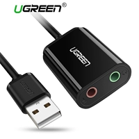 Ugreen Sound Card Внешняя 3,5 мм USB -адаптер US205