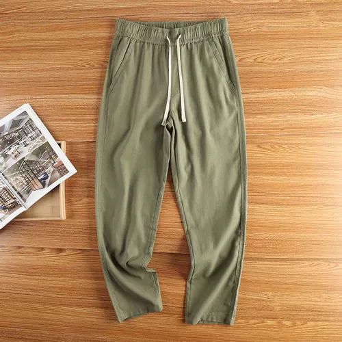 Домашний ежедневный старый канал товары ~ качество!Летние тонкие модели и узкие талию повседневные льняные брюки мужчины