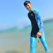 Thể thao nam mới bảo thủ quần dài tay chống nắng lặn áo tắm lặn ống thở lướt quần áo không thấm nước mẹ bơi - Bộ đồ bơi One Piece