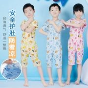 Mùa hè lớn trẻ em một mảnh đồ ngủ cô gái bông ngắn- tay mỏng bé nhà vệ sinh quần áo người đàn ông trẻ em leo quần áo 3-5 tuổi 9