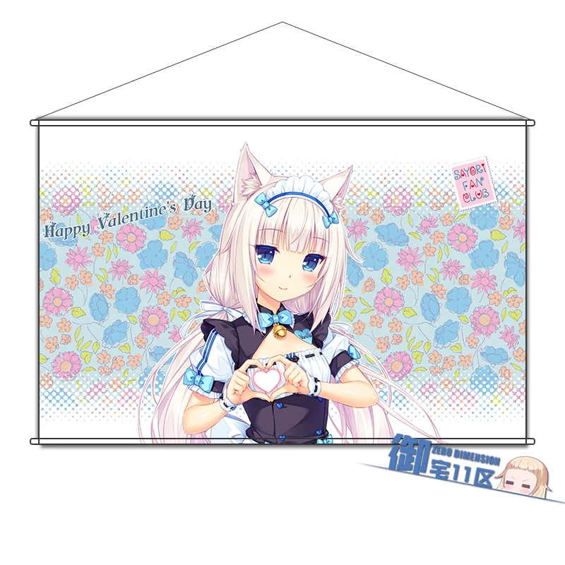 Аниме-панно NEKOPARA chocola и maple, 60×90 см или брелок, ПВХ/металлический держатель