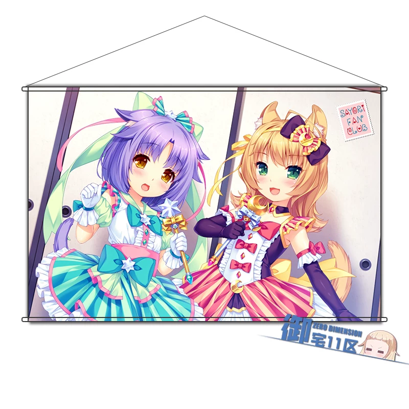 Аниме-панно NEKOPARA chocola и maple, 60×90 см или брелок, ПВХ/металлический держатель