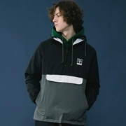 Derprinz 2017AW Triều thương hiệu phù hợp với màu sắc trùm đầu áo gió đường phố ban đầu tương phản màu đầu nửa dây kéo áo khoác nam