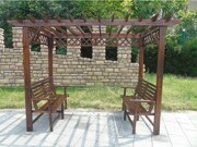 Ngoài trời nho giá chống ăn mòn nhà gỗ gazebo sân ban công vườn hoa đồ nội thất khung rắn bàn gỗ ghế đơn giản vine giá