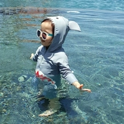 Đồ bơi trẻ em Hàn Quốc cho bé trai dễ thương Xiêm cá mập con bé bé áo dài tay áo chống nắng cho bé gái - Bộ đồ bơi của Kid