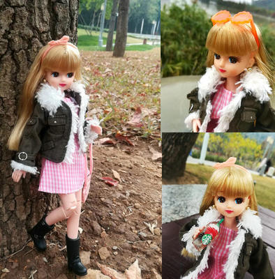 taobao agent New toy doll clothing accessories Blythe small cloth LICCA OB24 can wears hair leader green denim jacket