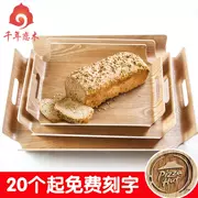 Ash Bass Khay Bánh mì hình chữ nhật Tùy chọn Đĩa Món ăn Nhà hàng Bánh Cửa hàng Nướng Khay Gỗ Hiển thị Tấm - Tấm