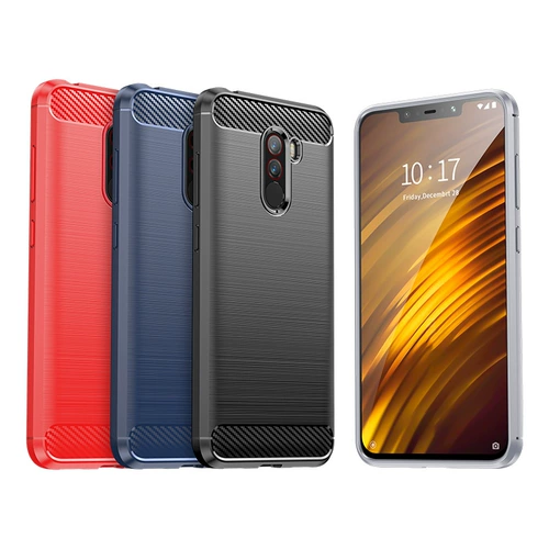 Подходит для Xiaomi POCOPhone F1, чехол для мобильного телефона POCO F1, защитный чехол из углеродного волокна, защита от падения, силиконовый чехол, мягкий корпус
